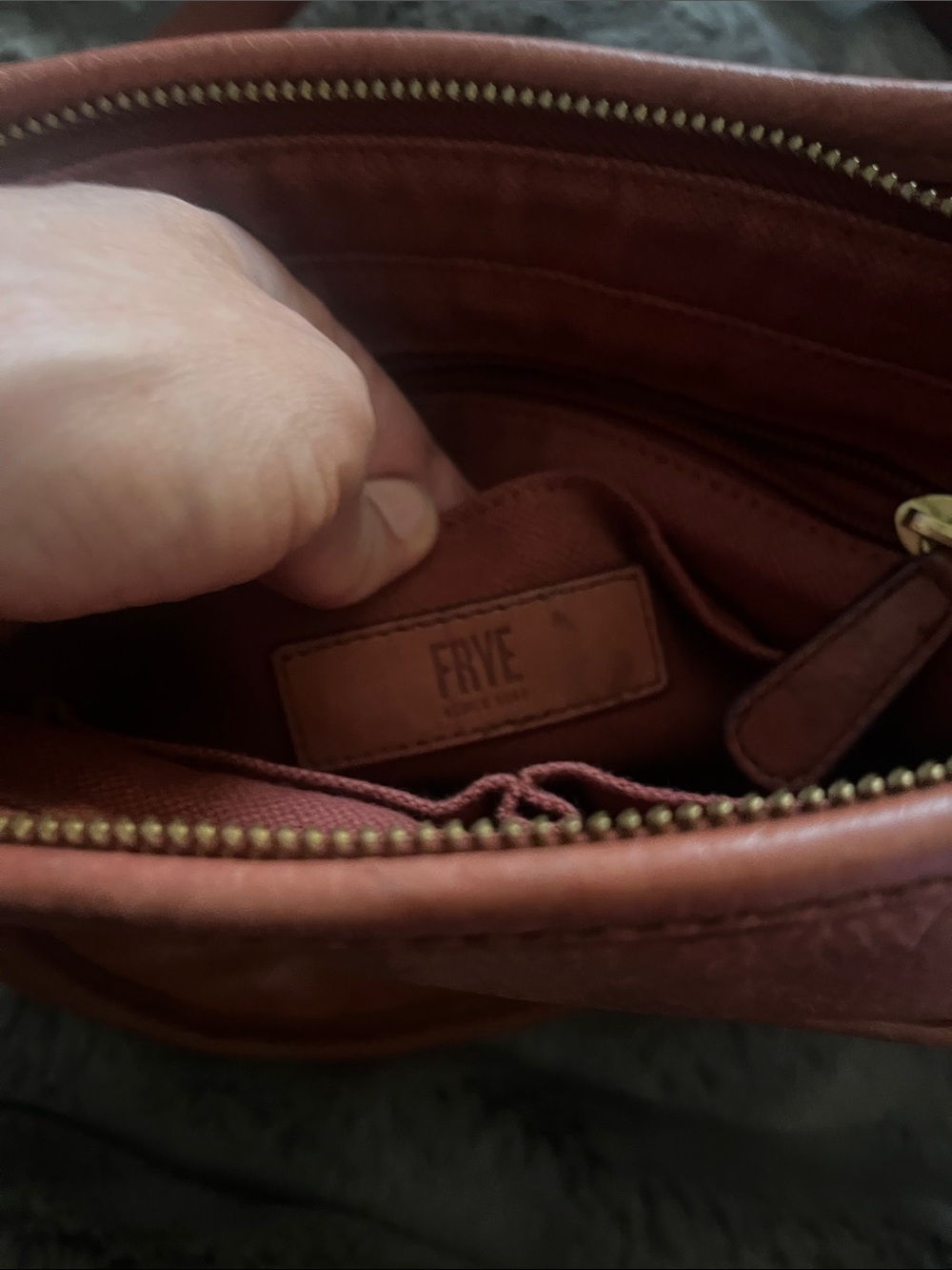Frye Saddle Crossbody Bag in Rust - Picture 6 of 6